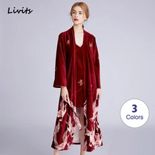 Женский комплект свободных пижам для дам бархатная пижама ночная рубашка ночной халат без рукавов пижамы для женщин