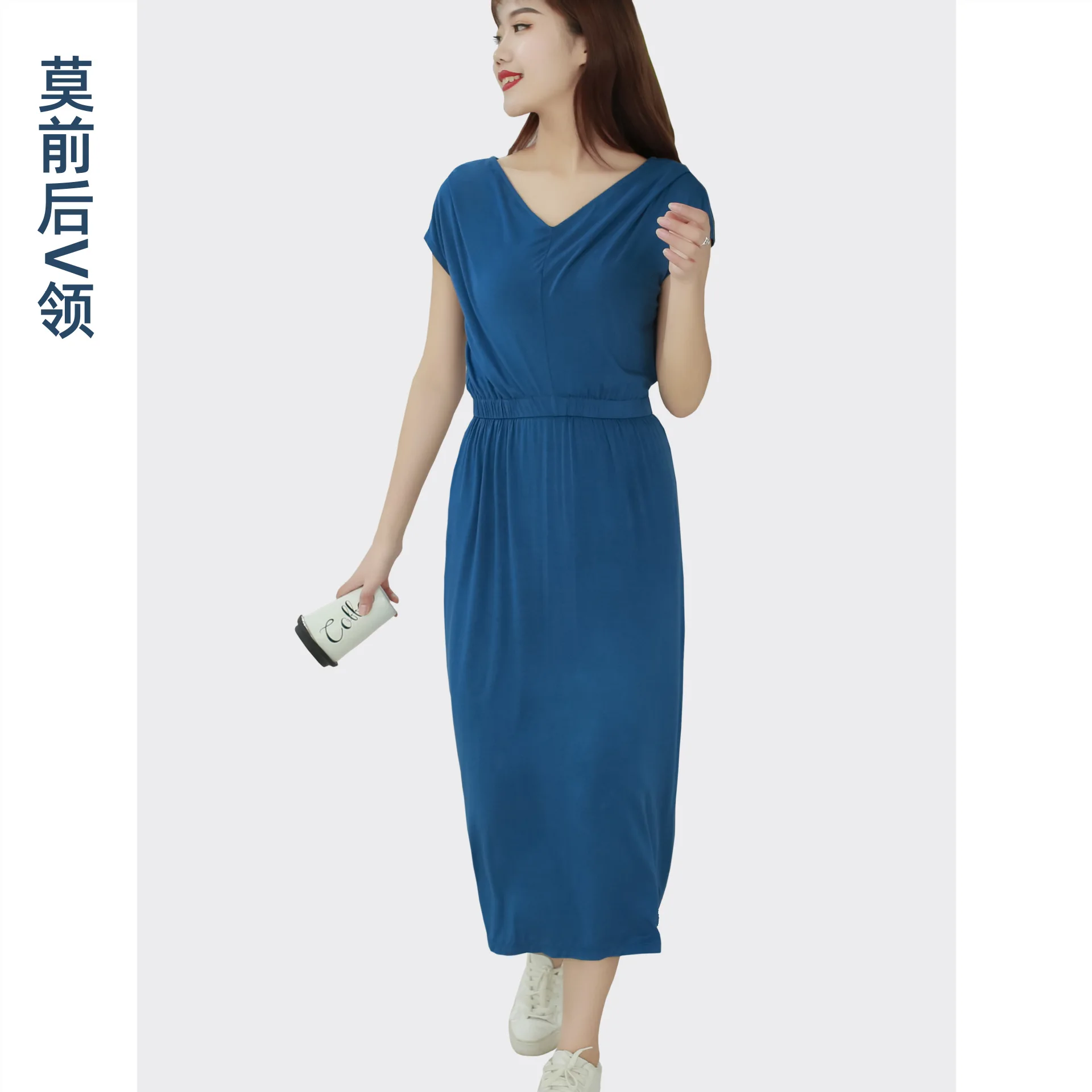 

10125 Spring And Summer New Style Korean Style Elegant Swinging Skirt Women's Plus-sized Modal Dress Douyin Hot Selling