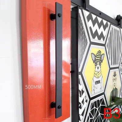 Black Door Handle Heavy Duty Premium Carbon Stainless Steel for Steel Sliding Barn Door Wooden Gate Hardware Cabinet Garages - Цвет: B3