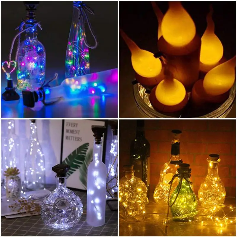 20 LED String led Wine Bottle with Cork Bottle Lights Battery Cork for