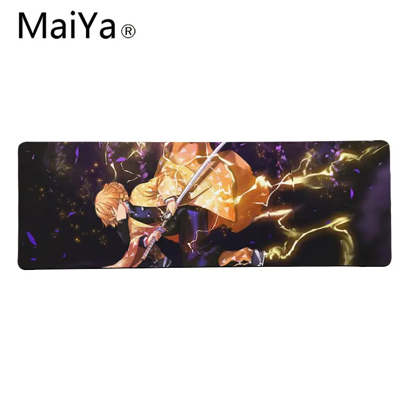 Maiya Demon Slayer Kimetsu no Yaiba натуральный резиновый игровой коврик для мыши Настольный коврик большой коврик для мыши клавиатуры коврик - Цвет: Lock Edge 30x80cm