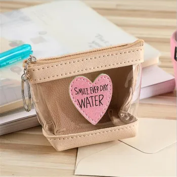 

1pc New Women Coin Purse Fashion Love Heart Pattern PU Leather Mini Lovely Sweet Pouch Zipper Card Holder For Lady Gift Wallet