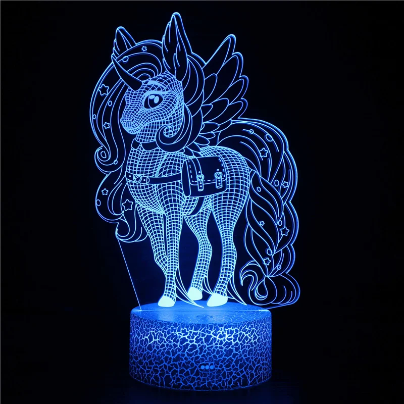 Unicorn 3D Led Illusion Lamp Unicorn Night Light for Kids Remote & Smart Touch 16 Colors Changing Unicorn Toys Gifts for Girls night lamp for bedroom Night Lights
