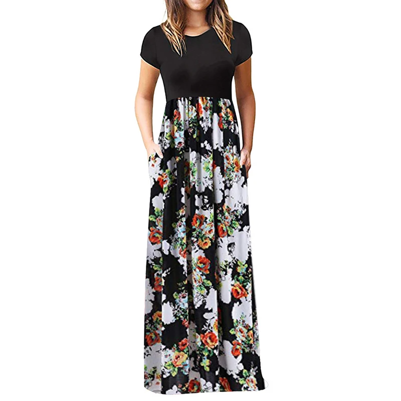 

Oufisun Plus Size Summer Autumn Hohemia Women Midi Dress Casual Patchwork Parint Maxi Dresses Elegant Tunic Boho Party Vestidos