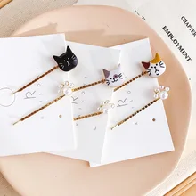 Grampos de cabelo de metal com pérola, grampos de cabelo fofos 2 tamanhos coreanos para mulheres e meninas acessórios para cabelo