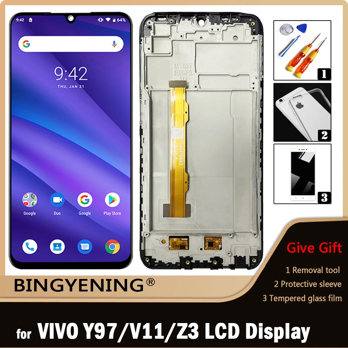 

For VIVO V11i Y97 V1813A V1813T LCD Display Screen Touch Digitizer Assembly For 6.3 inch VIVO V11 1806/Z3/Z3i With Frame Replace