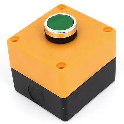 

AC 660V 10A SPDT 3 Pin Momentary Actuator Green Cap Push Button Control Station