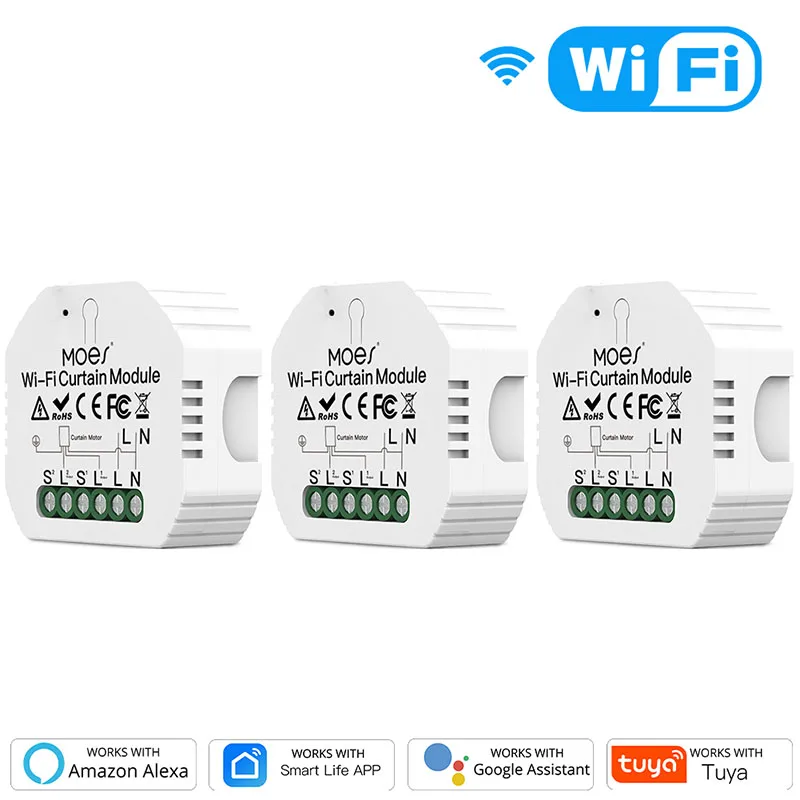 Умный мини-модуль для выключателя штор Wi-Fi управление через приложение работает