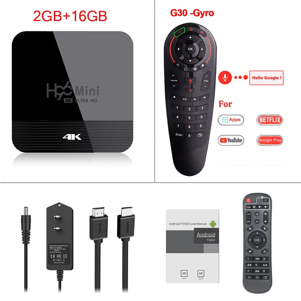2GB 16GB G30 ТВ-приставка ZKMAGIC Android 9,0 H96Mini H8 Rockchip RK3328 1 ГБ 8 ГБ 16 ГБ Android box 2,4/5,0G WiFi Google Play Android Tv box - Цвет: 2GB 16GB G30