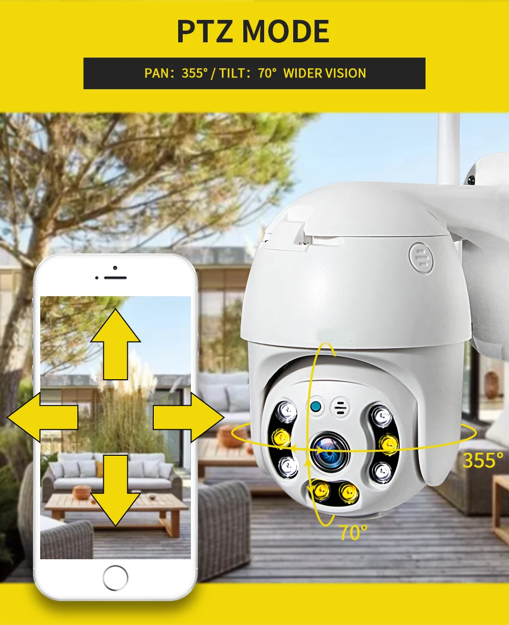 1080P HD WiFi PTZ камера H.265 2MP Облачное IP хранение движения голосовое оповещение двойной ИК светильник Ai Камера видеонаблюдения для icsee