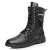Brand Army Boots Men Chain Military Mens Boots Skull Metal Buckle Lace Up Male Motorcycle Punk Boots Men's Shoes Rock 2022 ► Photo 3/5