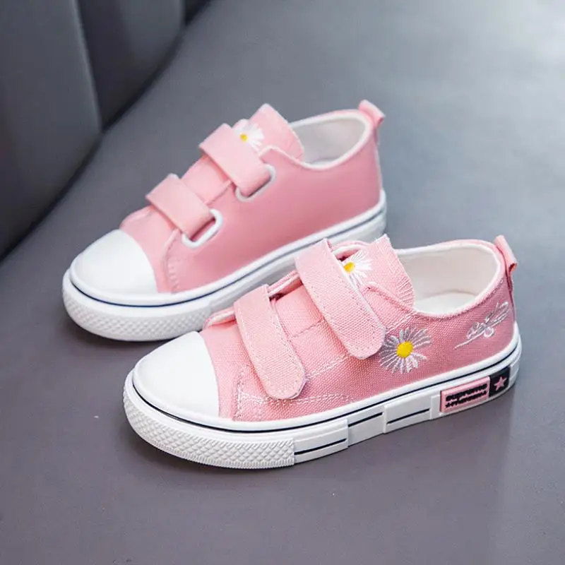 

Children's Canvas Shoes 2020 Spring flowers Shoes Boys Sneakers Girls Canvas Shoes Breathable Kids Flats Casual Shoes Loafers