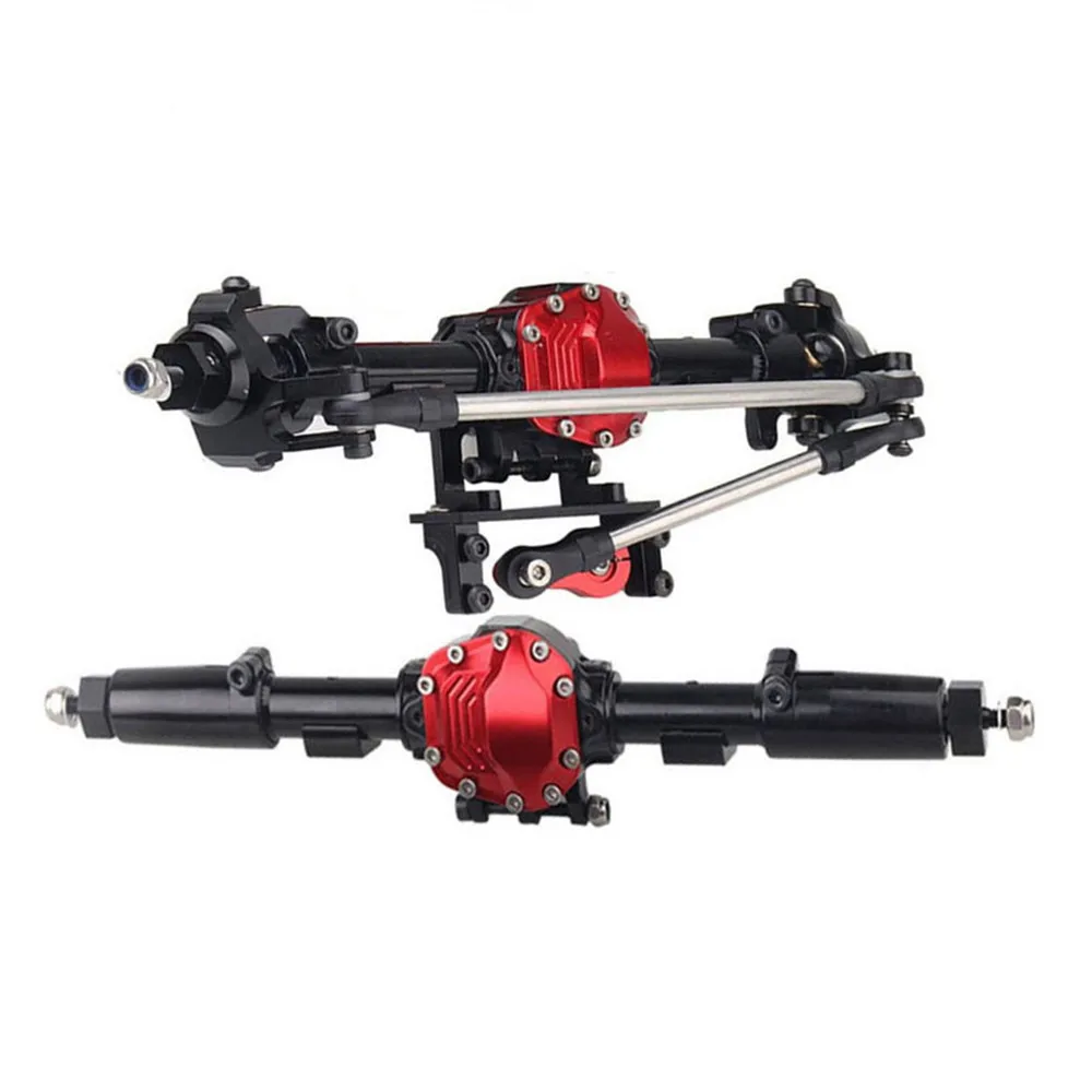 Металлический корпус передней и задней оси в сборе для 1/10 Axial SCX10 II 90046 90047 RC Запчасти для гусеничных автомобилей - Цвет: Черный
