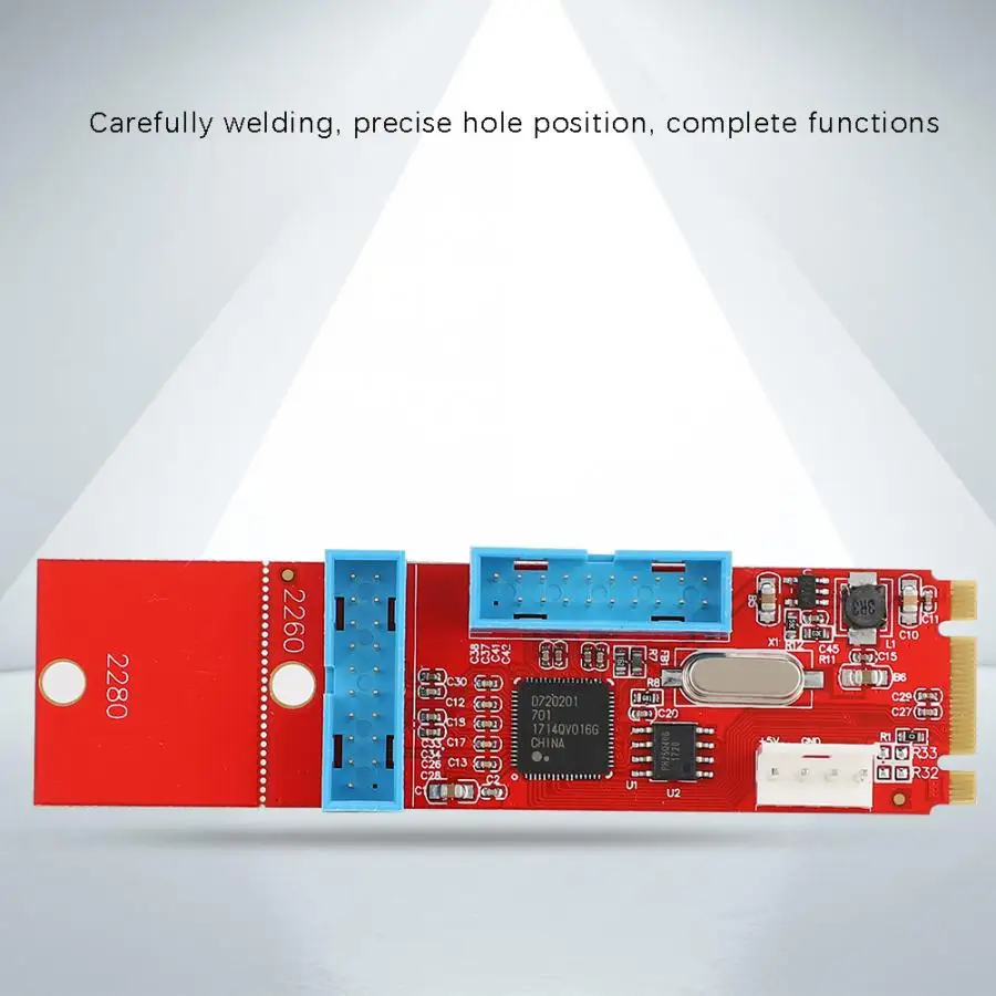 Двойной порт 19Pin USB3.0 к NGFF M.2 адаптер конвертер Riser Card 5,0 Гбит/с комплект с CD