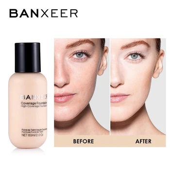 

BANXEER Liquid Foundation 8Colors Option Face Base Makeup Whitening Concealer Golden Foundation Invisible Foundation Face Makeup