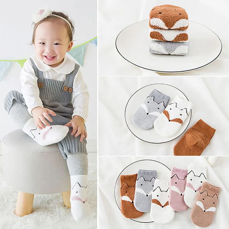 3 пары в упаковке Комплект носков для малышей с веревкой и мультяшным рисунком