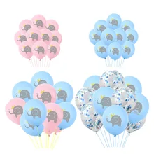 

10pcs Baby Shower Party Decor Latex Balloon Kids Birthday Party Decorations Confetti Pink Blue Elephant For Boy Girl Lovely Gift