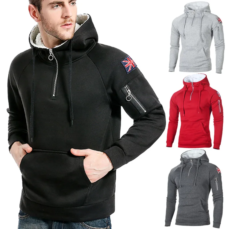 

Autumn Winter Hoodies Men Casual Slim Full Sleeve Hoodie Sweatshirt Men Solid Zipper Hoody Pullover Men Hooded Sweatshirts M-3XL