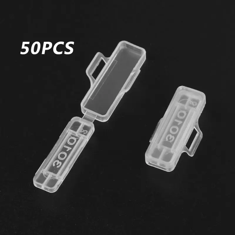 

50pcs Waterproof Transparent Cable Sign Cards Label Display Identification Box
