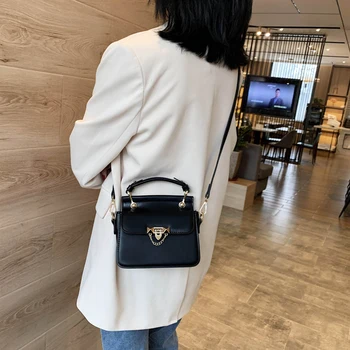 

Women Fashion Wide Shoulder Handbags Female Simple PU Leather Women High-quality PU Leather Chain Mobile Phone Shoulder bags