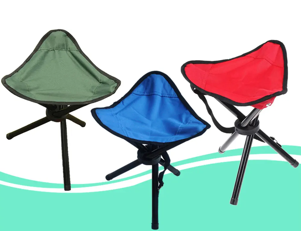 Outdoor Portable Camping Furnishings Fishing Chair Three Feet Beach Chair Foldable Tripod Stool Chair Garden Picnic Chair Small