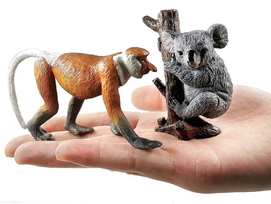 Koala Wolf Deer Leopard Alpaca Antelope Monkey animal model figurines home decor miniature fairy garden decoration accessories