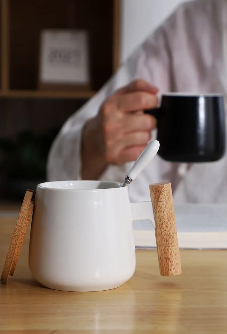 Handsome Cycles Coffee Mug with Removable Wooden Base