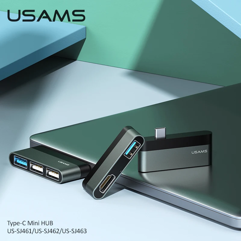 USAMS высокоскоростной мини-концентратор типа C к USB 3 0 2 порт TF карта разветвитель