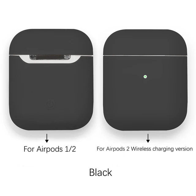 Soft Silicone Cases For Apple Airpods 1/2 Protective Bluetooth Wireless Earphone Cover For Air Pods Luxury Charging Box Bags Black