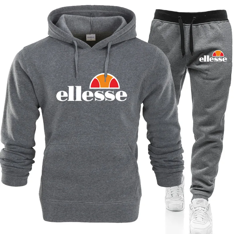 

2019 Spring Sporting Suits Men Ellesse Hip Hop Hooded Hoodies + Pants Tracksuits Autumn Casual Mens Sportswear Sets