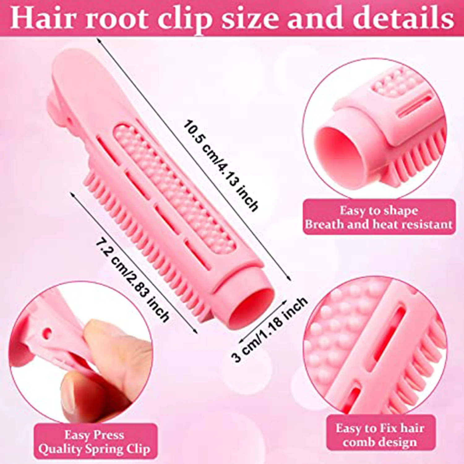 Ferramenta de Estilo Volumizing Raiz Cabelo Clipe Curler Rolos Naturalmente Fofo Faça Você Mesmo Doces Cor Leve Facilmente Carregando 12 Pçs 7 rolos doces cor leve facilmente carregando