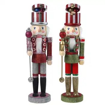 

Wooden Nutcracker Solider Figures Model Puppet Doll Toy 38cm Home Decor Christmas Gift Christmas ornaments New Year decoration