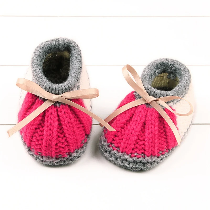 Модная зимняя теплая обувь для новорожденных мальчиков и девочек; вязаные сапоги; носки; детская обувь - Цвет: YTM2157MR