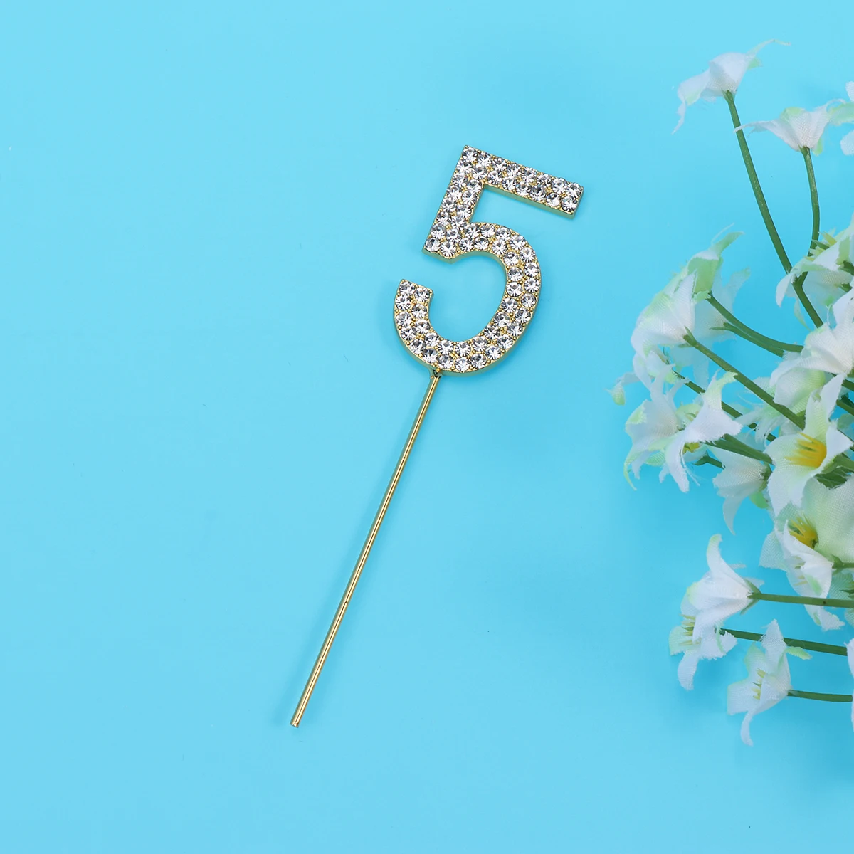 1pc Rhinestone 0 To 9 Number Cake Topper Chic Gold Crown Cake Topper Dessert Fruit Cake Picks Cupcake Toppers Party Supplies