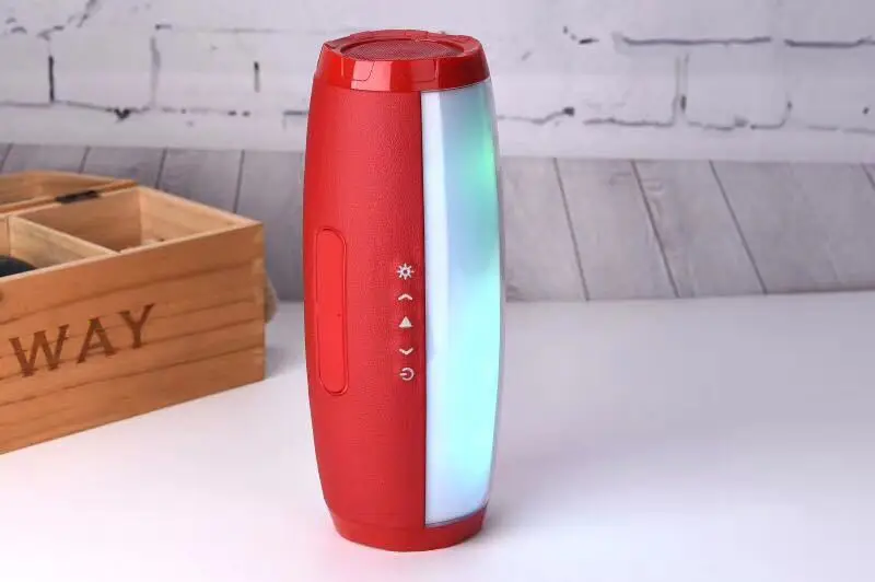 Red Fm-радио TF карта USB TG-165 Музыка Мини Bluetooth динамик с аудио выходом светодиодный свет открытый Bluetooth аудио сабвуфер - Цвет: Red