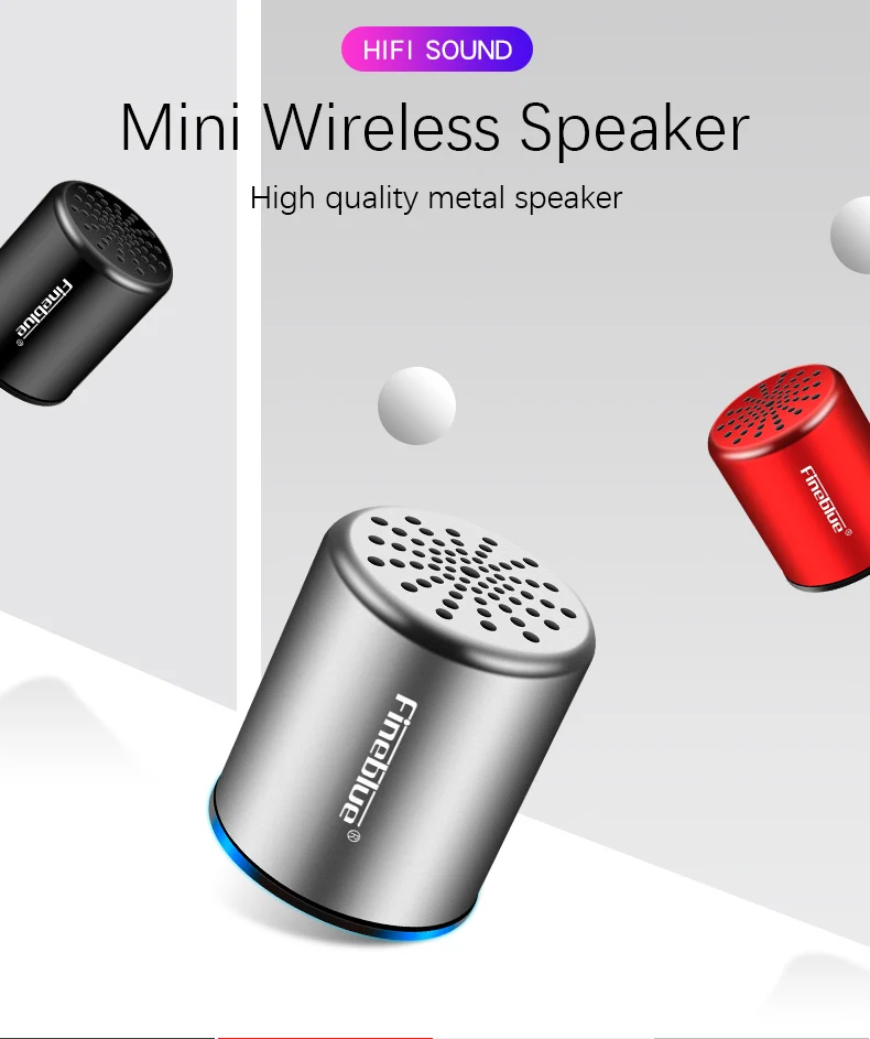 

Mini Metal Bluetooth Speaker Wireless Speaker With Built-in Mic Portable Loudspeaker Heavy Bass Music Players Hands-free Calls