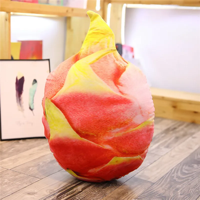 Dragon Fruit Моделирование Манго сосна яблоко клубника плюшевая подушка мягкая мультфильм еда Яблоко Груша киви Мягкая кукла диван стул Подушка забавные подарки - Цвет: Dragon Fruit