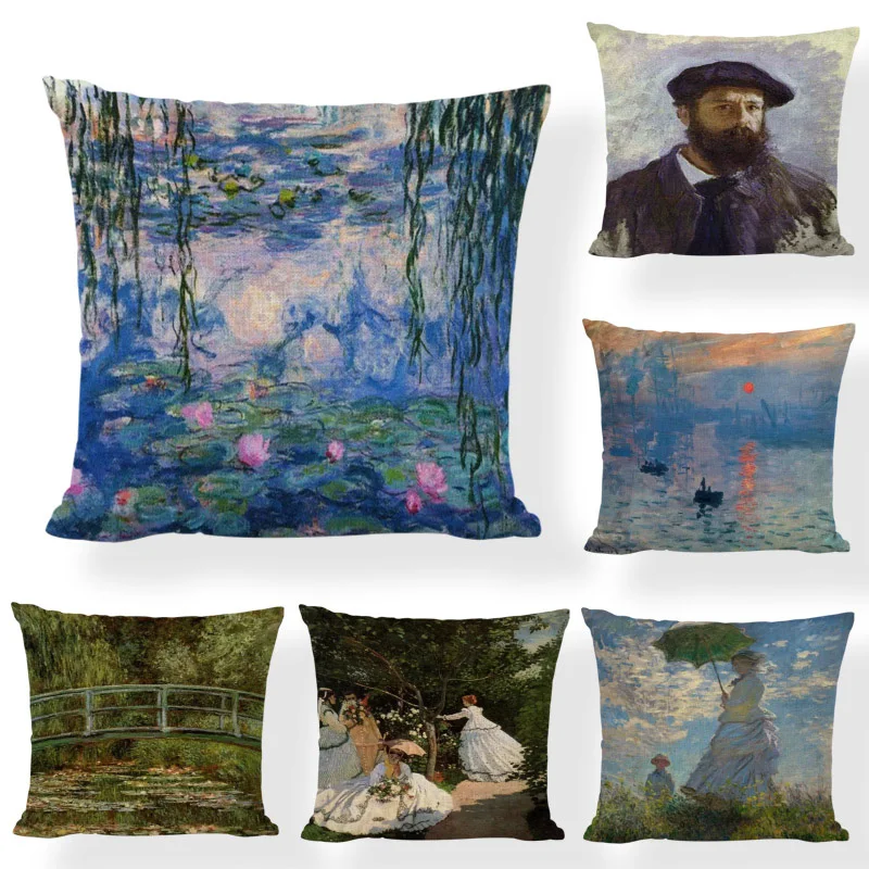 Рождественский диван подушка набор Ван Гог Автопортрет Подушка дерево Подсолнух