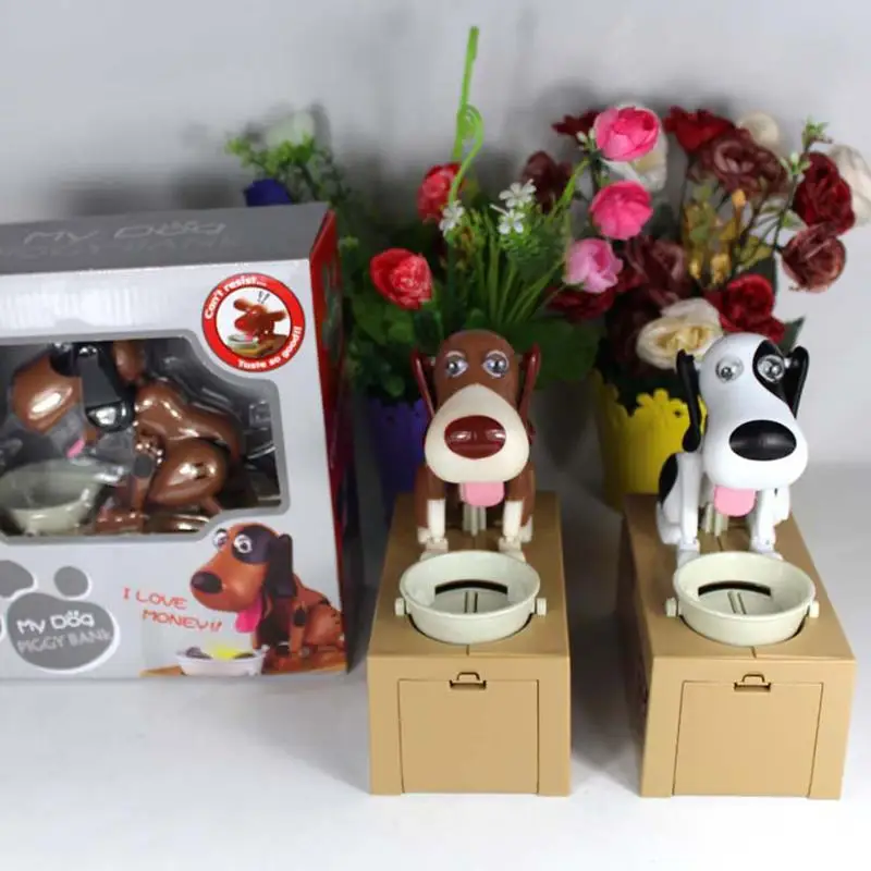 

Money Saving Coin Bank Choken Piggy Bank Children'S Toys Dog Box Gift Birthday Gift Fashion Children Hungry Eating Puppy