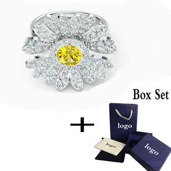 

MINA BEAR 2020 Fashion Sun Flower Rings Elegant and Light Luxury Women's Jewelry Wedding Engagement Party Rings