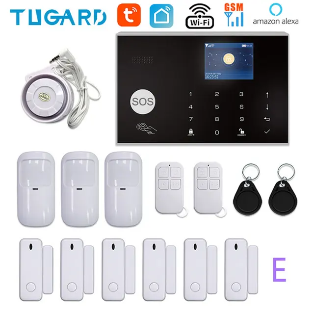 TUGARD G30 Tuya WiFi GSM Home Security Alarm System 433MHz Wireless Burglar Alarm Kit Works With Alexa Google APP Remote Control YK-002-GSM-G30-E