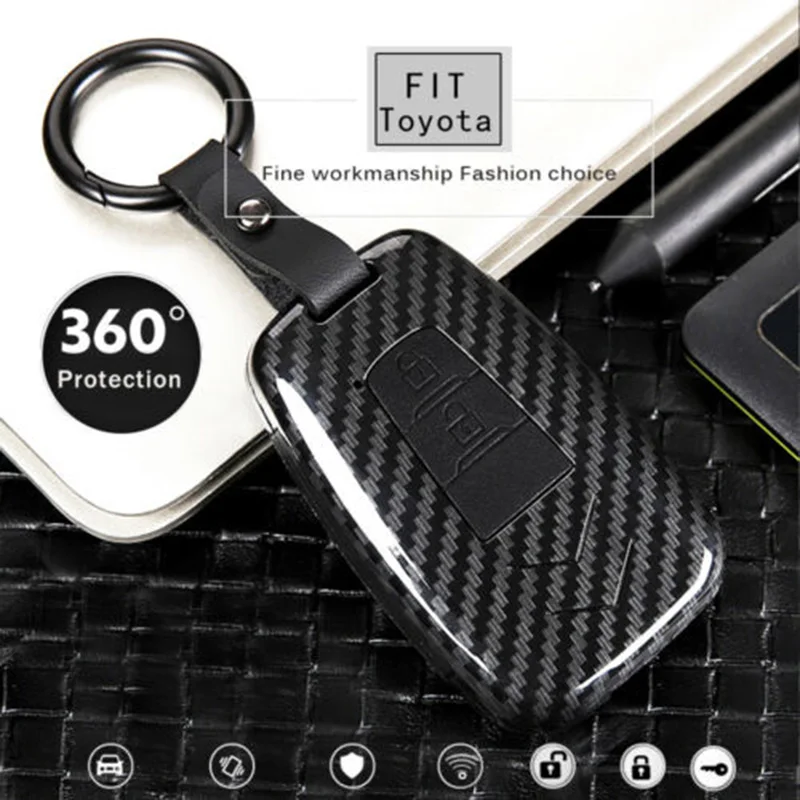 2 кнопки дистанционного ключа Fob чехол крышка Держатель для Toyota CHR C-HR- Prius