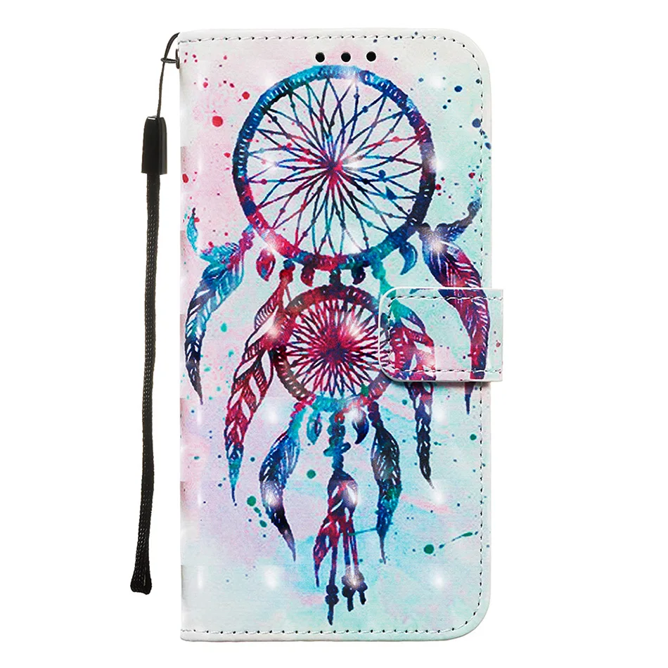 Цветной кожаный чехол с бабочкой для samsung Galaxy S10 S10E S9 Plus Note 10, откидной Чехол-подставка для iPhone 11 Pro Max XR XS X 6 7 8 - Цвет: Color Drops Chimes