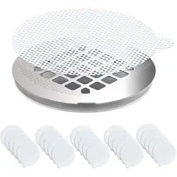 25pcs Drain Hair Catcher Floor Drain Deodorant Net Seamless Glue Leaking Net Floor Drain Decontamination Net Sticker