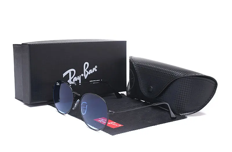 RayBan RB3447 солнцезащитные очки мужские классические RayBan круглые Светоотражающие Ретро солнцезащитные очки Oculos Gafas Shades RayBan поляризационные