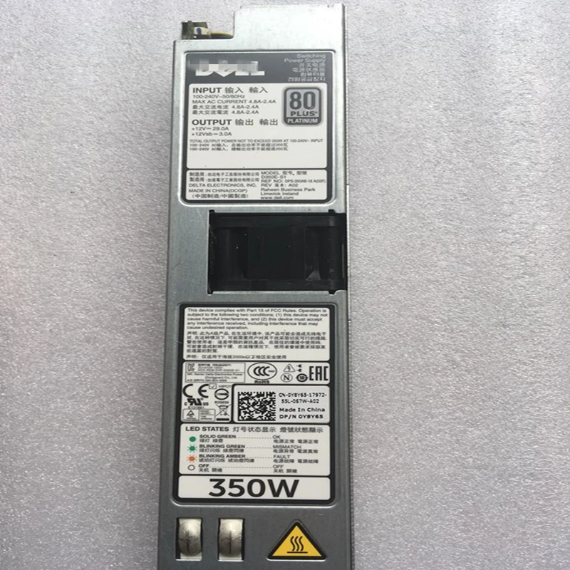 Блок питания для ноутбука Dell R320 R420 350W Питание D350E-S1 P7GV4 Y8Y65 L350E-S1 DPS-350AB-18 A