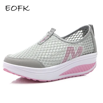 

EOFK Women Flat Shoes Summer Women's Flats Air Mesh Casual Sneakers Ladies Comfortable Flat Platform Tennis Female Shoes Woman