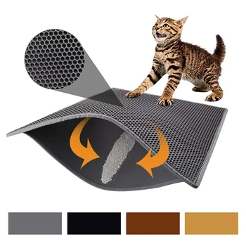 

Pet Cat Litter Mat Waterproof EVA Double Layer Cat Litter Trapping Pet Litter Box Mat Clean Pad Products For Cats House Clean