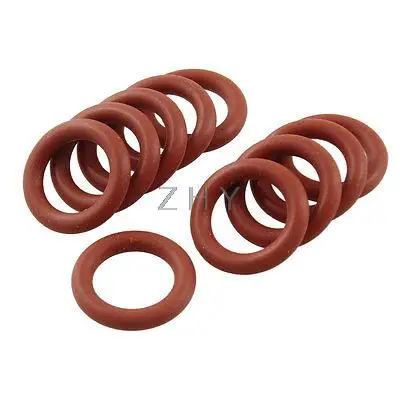 

10 Pcs Brick Red Silicone O Ring Seal Gaskets 13mm x 20mm x 3.5mm
