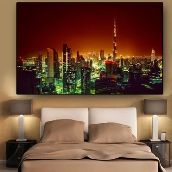

Diamond Painting Full Square Round Dubai Burj Khalifa Cityscape In Night Diamond Embroidery Diy 5d Diamond Mosaic Cross Stitch